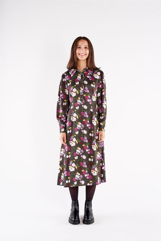 The Paula Midi Dress Dark Floral