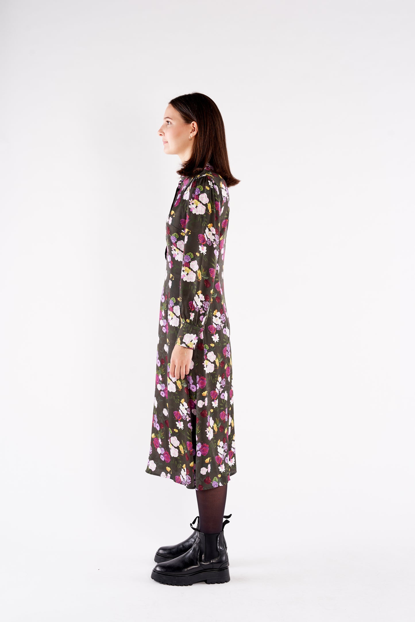 The Paula Midi Dress Dark Floral