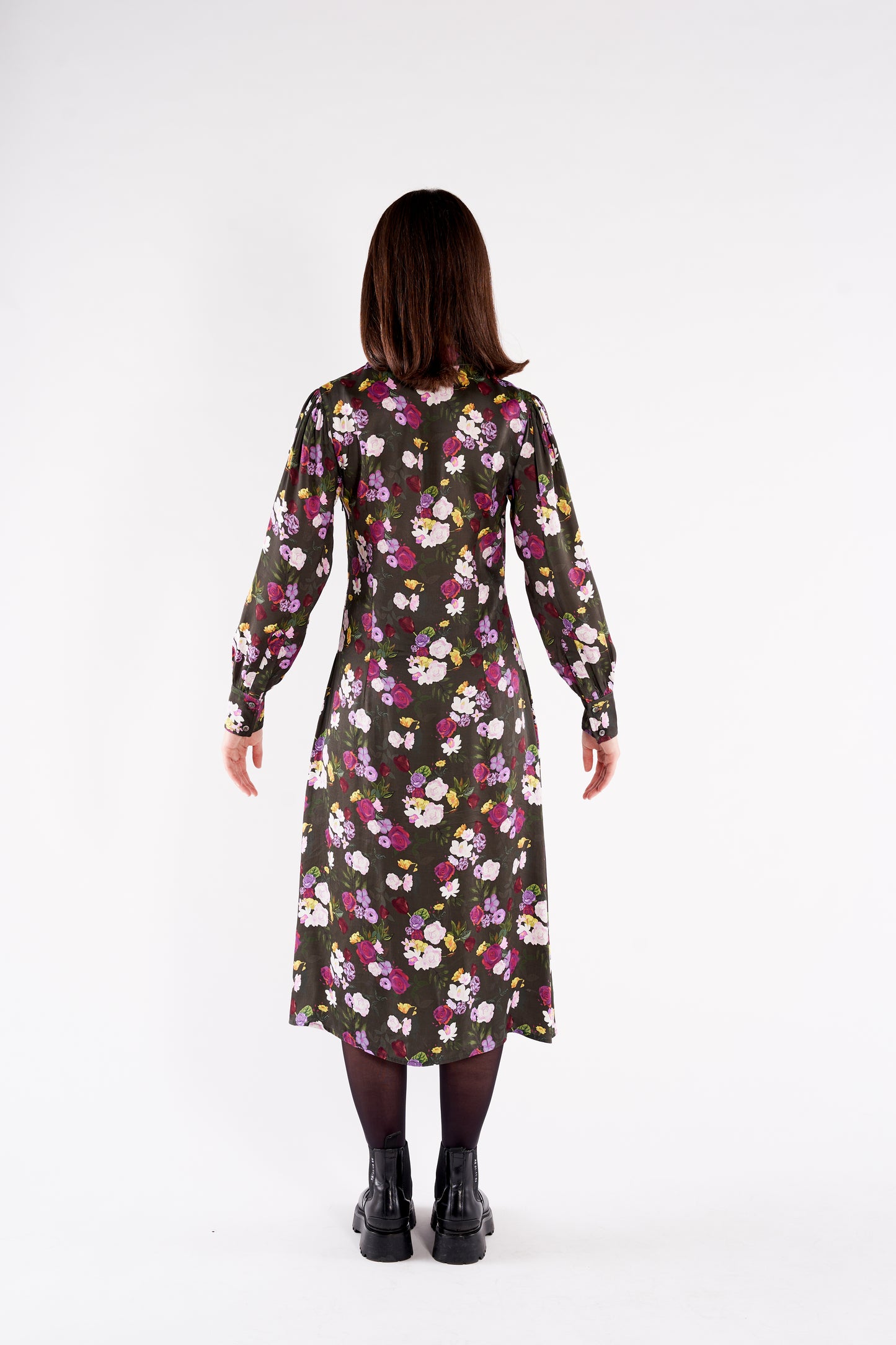 The Paula Midi Dress Dark Floral