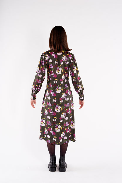 The Paula Midi Dress Dark Floral